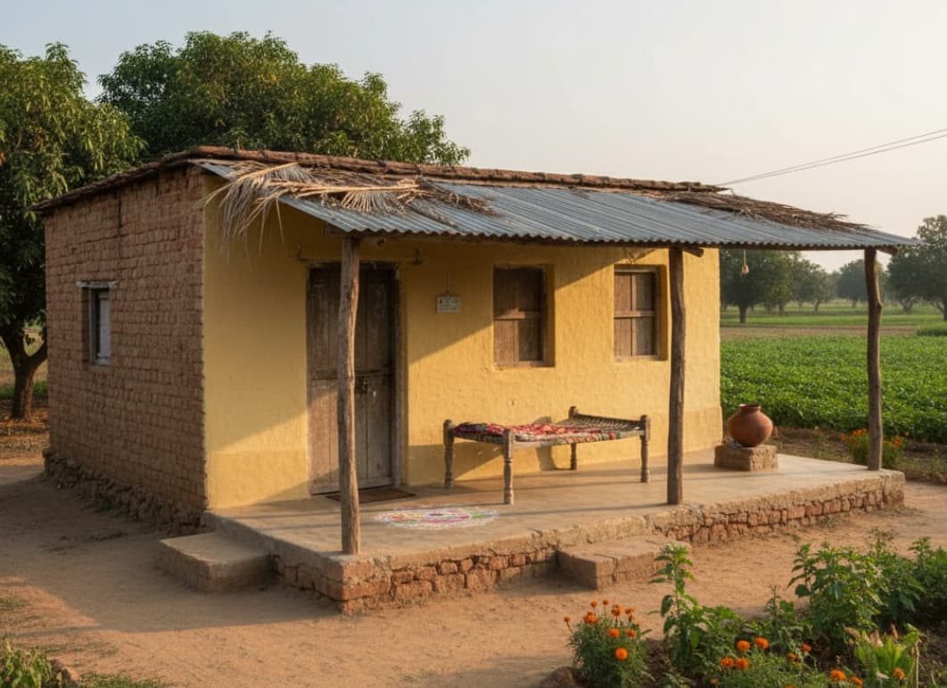 Low-Budget Village Home Front Design