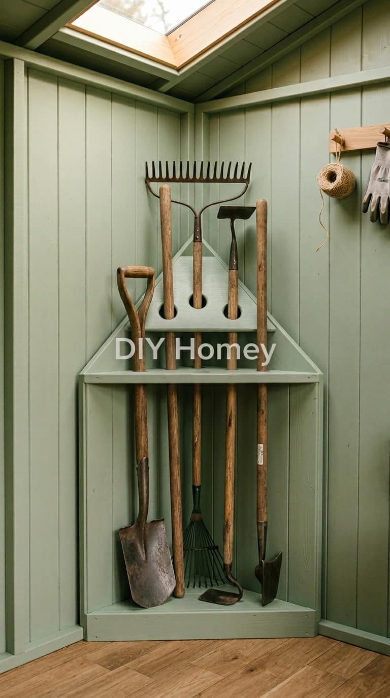 DIY Garden Tool Storage Corner Tower