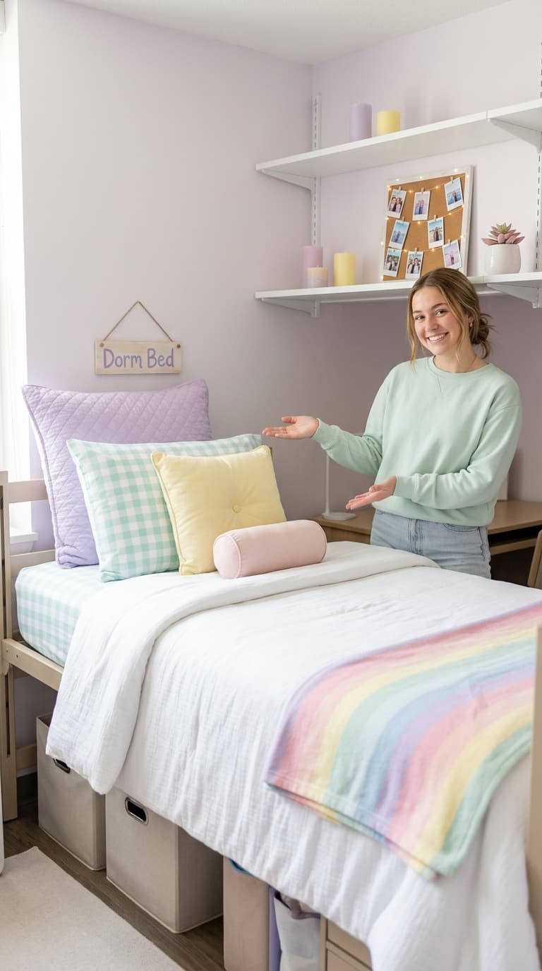 Pastel Dorm Bedding Ideas for a Soft Feminine Look