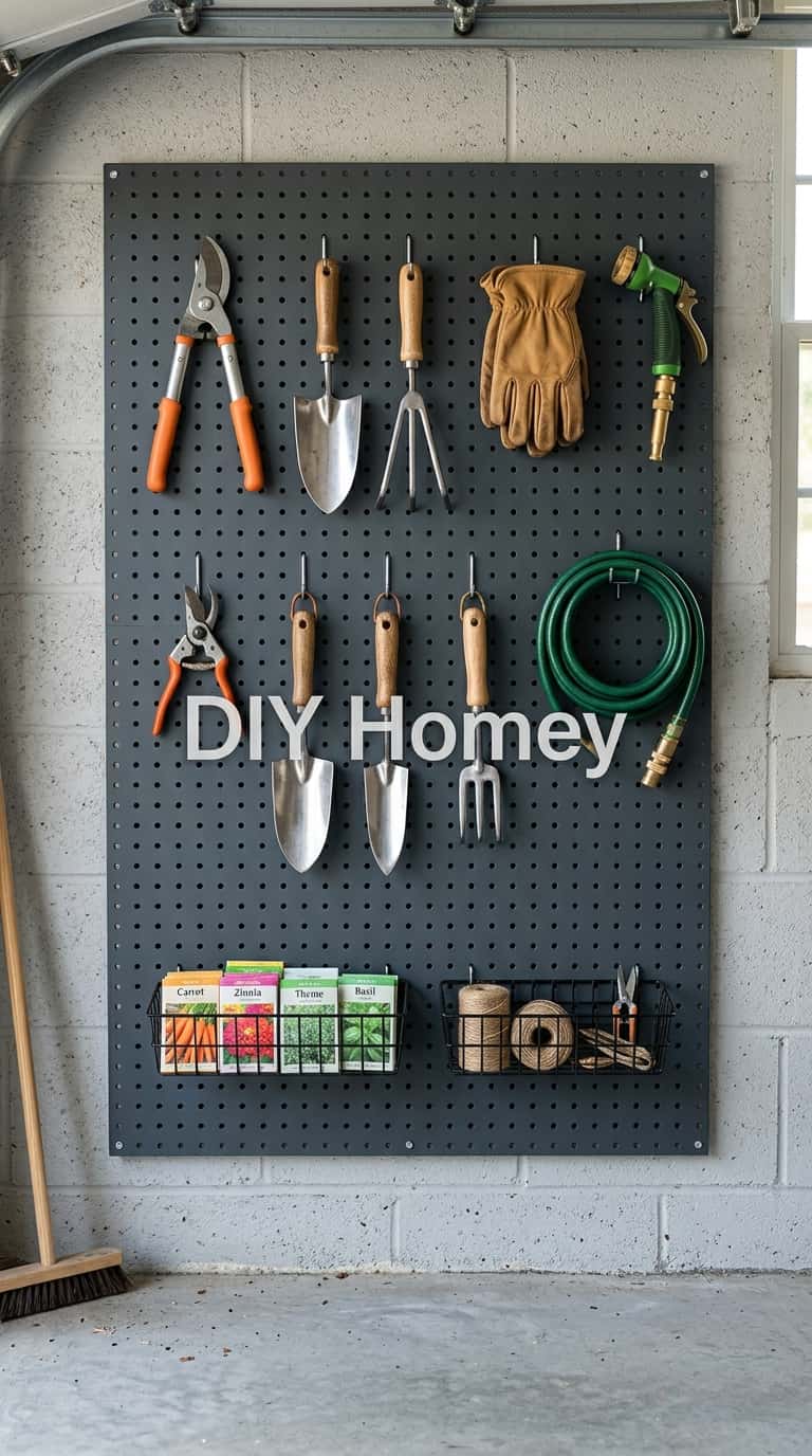 Pegboard Garden Tool Organization Wall